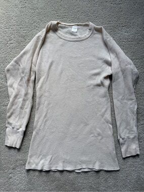 Vintage Morgan Mills 100% Cotton Waffle Knit Thermal Shirt